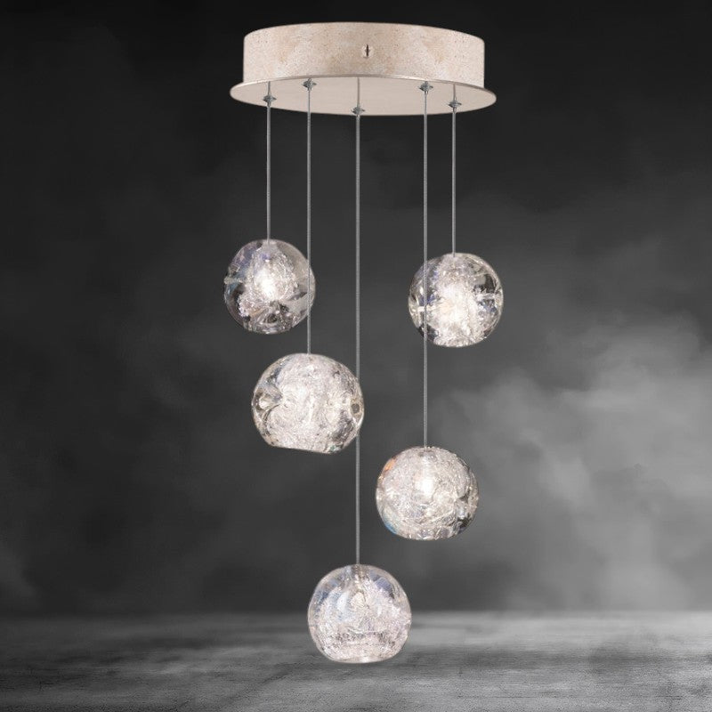Nature-inspired round crystal Chandelier